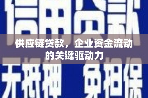 睢宁供应链贷款，企业资金流动的关键驱动力