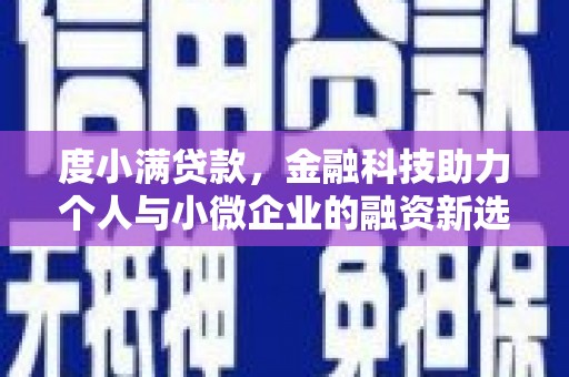 汉南度小满贷款，金融科技助力个人与小微企业的融资新选择