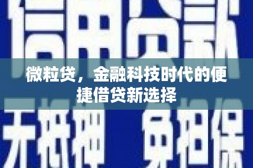 彭州微粒贷，金融科技时代的便捷借贷新选择