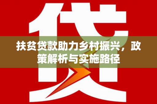 瑞穗扶贫贷款助力乡村振兴，政策解析与实施路径